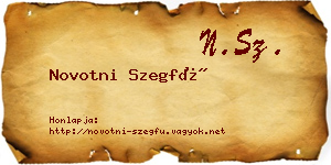 Novotni Szegfű névjegykártya